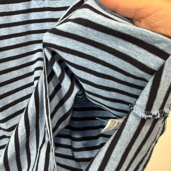 Banana Republic Soft Navy Blue Striped Henley Shirt Size M 100% Cotton - Picture 15 of 17